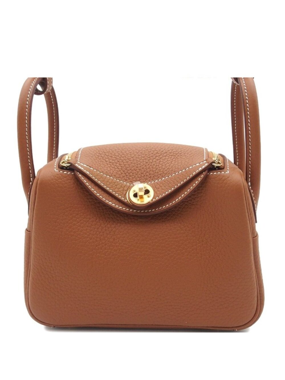 Hermes Lindy Mini Gold Taurillon Clemence 2-Way Shoulder Bag